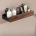 Goodsgoo Walnut Wood Suction Wall Shelf -Huytew 2025 New Wall Mounted Movable Storage for Sink Counter | Tool-Free Install, Strong Hold, Large Capacity (Middle-40cm/15.7in)