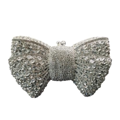 FOVAOK Bolso de mano de cristal para vestido de noche, de lujo, para boda, fiesta, cumpleaños, fiesta de cumpleaños, bolso de mano para mujer, Plateado2, Talla única