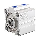 Baomain SDA40x20 Compact Thin Air Cylinder,1.58 inch(40 mm),Stroke 0.78 inch(20 mm), Double-Acting, Single Rod, Aluminum Body for Small Machinery and Industrial Automation