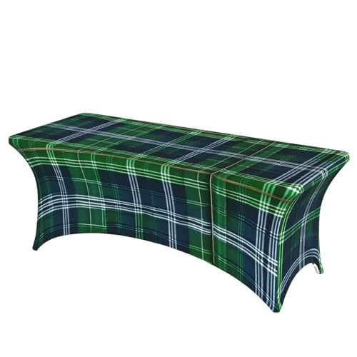 Nappe de table élasthanne extensible bleu écossais pour buffet 1,8 m - 2