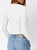 Trendy Queen Long Sleeve Shirts for Women Henley Ribbed Fall Tops Dressy Business Casual Teen Girl Winter Cute Basic Tees White L #3
