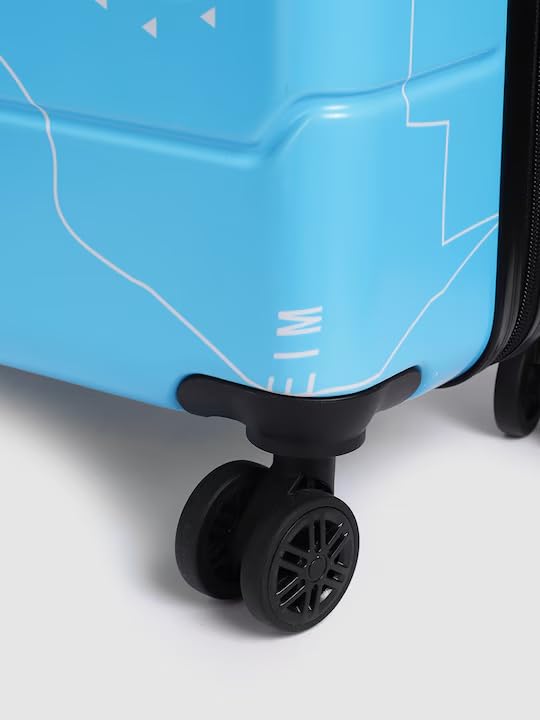 Image of TEAKWOOD LEATHERS Twin Printed Hardside Trolley 360 Degree 8 Roating Wheels, Trolley Bag for Travel (Blue, Large)