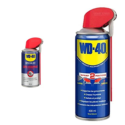 WD-40 Specialist • Super Dégrippant • Spray Double Position • Efficacité Immédiate • 250 ML & WD-40 • Produit Multifonction • Spray Double Position • Sans Silicone • 400 ML Cover