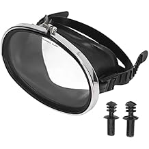 Diving Mask,Snorkel Mask Anti Fog, HD Tempered Glass PVC Oval Shape Anti Fog Single Lens Scuba Goggles, Snorkeling Gear Set, for Scuba Diving Snorkeling Freediving Swimming for Fisherman, Snorkel