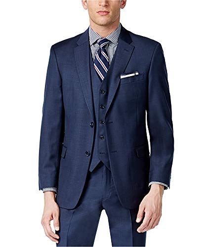 Tommy Hilfiger Mens Trim Fit Two Button Blazer Jacket, Blue, 40 Long