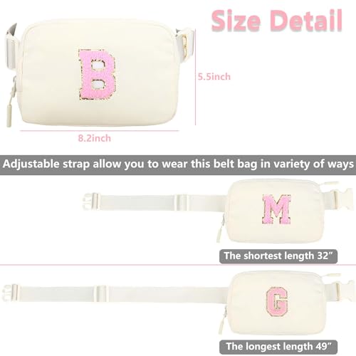 Image of Fanny Pack for Kids Girls 10-12 - Small Waist Belt Bag with Initial Letter Patch and Extender Strap for Women Teen Girl Friends Mini Bum Hip Travel Purse Crossbody Belt Bag C