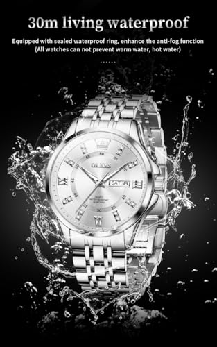 Image of OLEVS Men Leather Watches Black Ultra Thin 6.5mm Minimalist Dress Fashion Simple Casual Waterproof Date Watch for Men