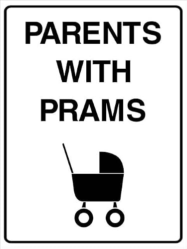 Xewazd A1569 8"X12" Rust-Free Aluminum Sign - Parents With Prams, Weather Resistant & Easy To Mount