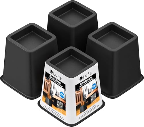 Lufia Sollevatori per mobili da letto, 10,5 cm, per divano, tavolo, sedia o scrivania, set di 4 ascensori