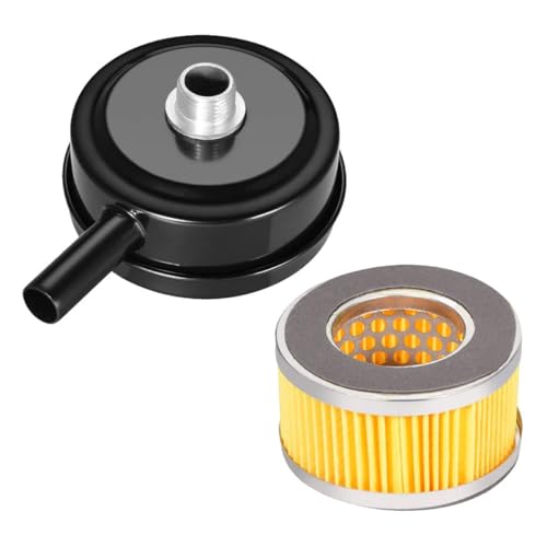 Veemoon Silencieux de Compresseur D'air en Métal 20mm pour Compresseur à Piston avec Filtre D'admission Intégré et Filtre de Rechange, Accessoire Industriel Bruit et Filtration