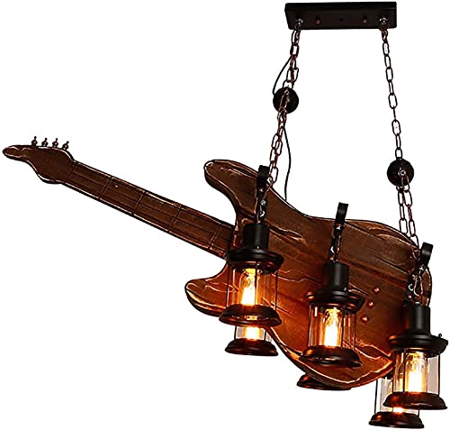 Lustre multi-lumières suspendues style vintage en bois pour bar et salle de repas