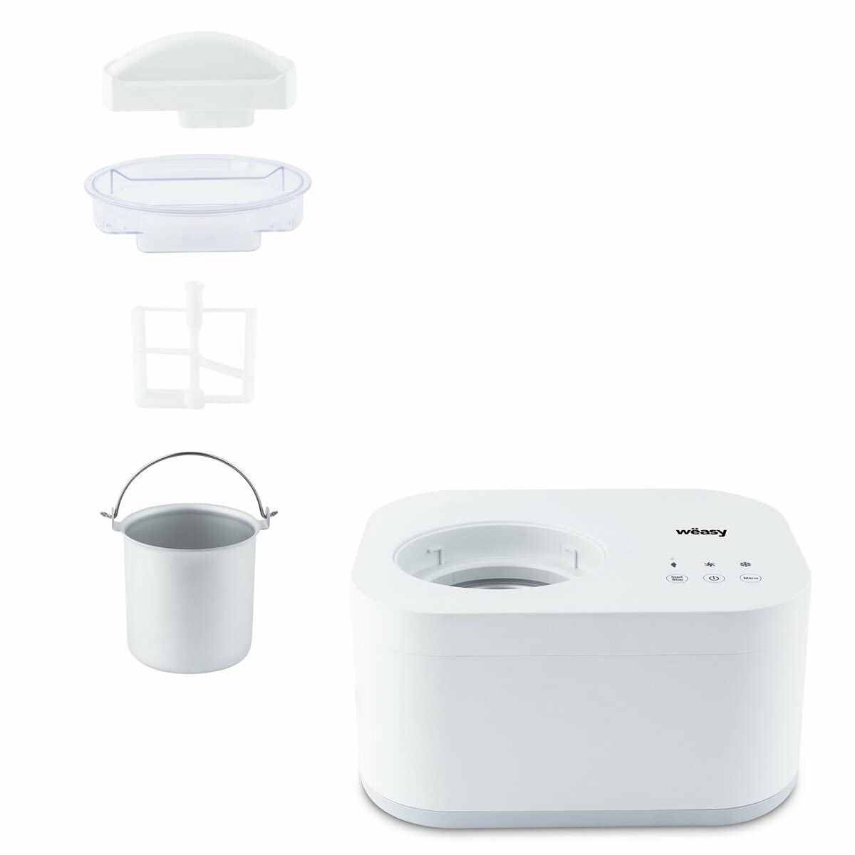 YUM135 Gelatiera da 1L,Pronta in 60 minuti, Spegnimento Automatico,100W,Pannello di Controllo Touch,Funzione di Mantenimento del Freddo