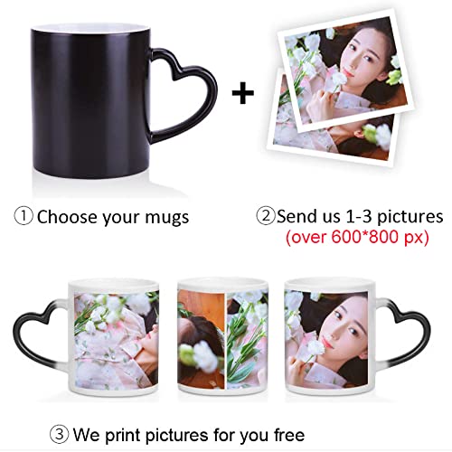 Tazza fotografica personalizzata, personalizzabile l'immagine sulle tazze da caffè magiche che cambiano colore, tazza da tè in ceramica con il logo del tuo testo, regalo sorpreso