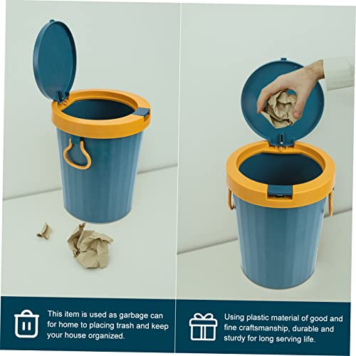 Cabilock pequeña papelera con tapa para casa y oficina miniatura 2