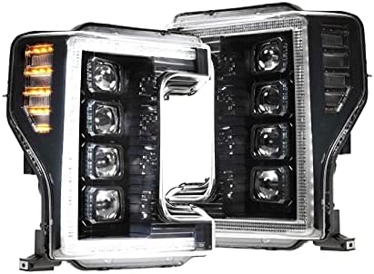 Morimoto XB LED Headlights (White DRL), Fits 2017-2019 Ford Super Duty, Plug and Play Housing Upgrade, DOT Approved LED Assembly with Switchback Sequential Turn Signals & UV Coated Lens (1x LF503-ASM)