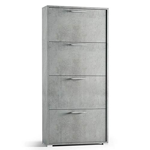 JOYSHOP s.r.l. Zapatero estantería Zapatero Doble Profundidad con 4 Puertas, hasta 24 Pares de Zapatos, Producto Full Made in Italy, no de importación,