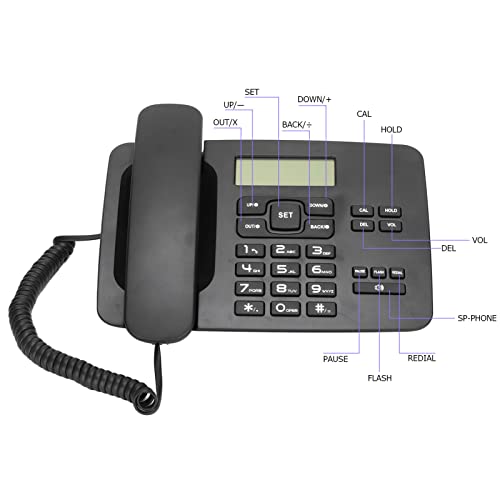 Teléfono alámbrico con pantalla LCD y contestadora miniatura 3
