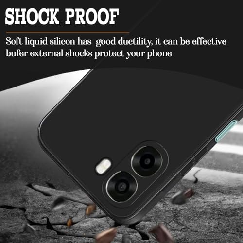 Image of Back Cover for Oppo A6x 5G / A6x 4G / K14x 5G | Full Camera Protection | Premium Liquid Silicon Case | Flexible Bumper Case for Oppo A6x 5G / A6x 4G / K14x 5G (Black)