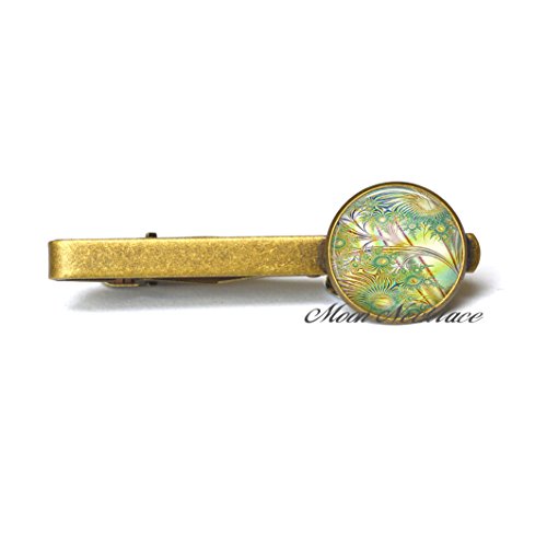 CrescentMoonNecklace Charm Tie Clip,Summer Breeze Fractal Tie Clip, fractal Tie Pin fractal art Tie Clip summer jewelry math Tie Clip mathematics gift-ZE268 (B)