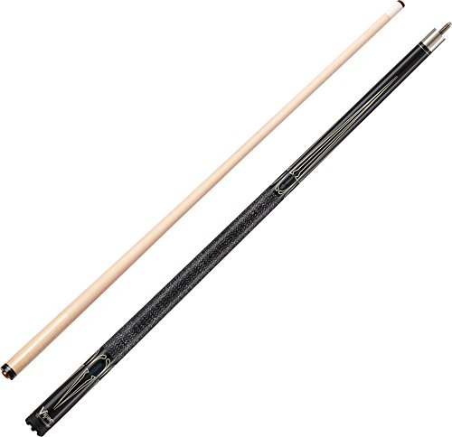 Viper Sinister 58" 2-Piece Billiard/Pool Cue, Black with Cream Points, 18 Ounce