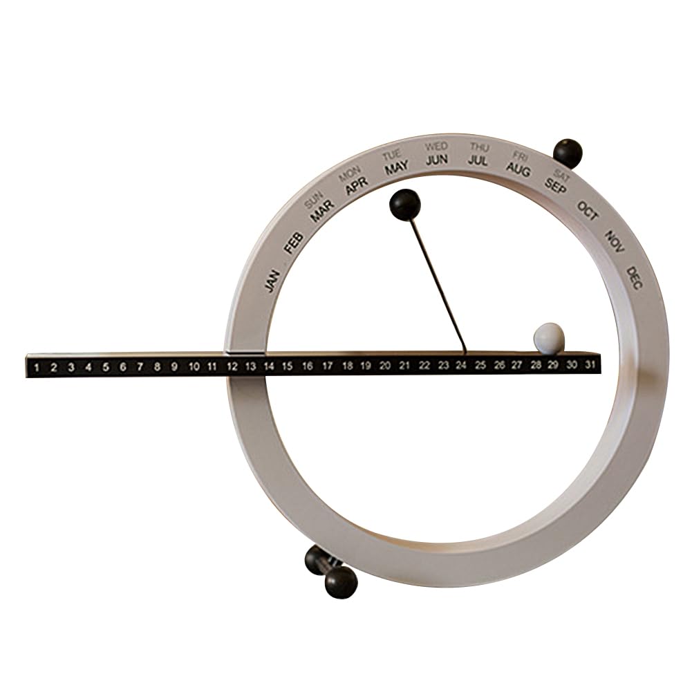 AVZYARDY Magnetic Ball Perpetual Calendar with Month Week Date Creative Wall Calendar Novelty Desk Calendar for Home Office Decor (White)