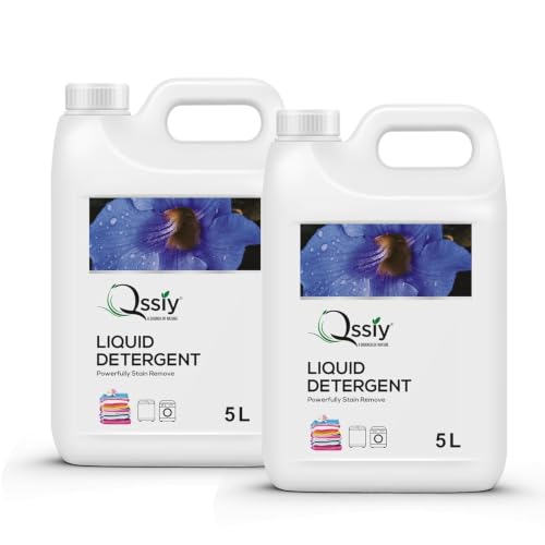 Image of Qssiy Liquid Laundry Detergent, Concentrated Stain Remover, Gentle Fresh, 10L, for Hand & Machine Wash, Front /Top Load, HE Compatible