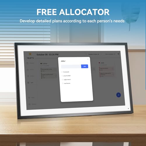 APOFIAL - Moldura de fotos digital de 15,6 polegadas, calendário digital e gráfico de tarefas, exibi