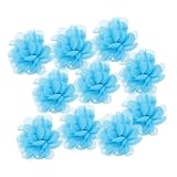 HOMSFOU 10個 お花のヘアアクセサリー 頭飾りの花の頭 現実的な 布製 花 人工の花の結婚式 屋外用造花 ヘッドバンドの花の装飾 人工の花の頭 工芸品用の花頭 100dシフォン Blue