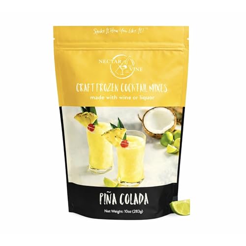 Nectar of the Vine Pina Colada Wine Slushy Mix, Just Add Wine, Liquor or Make a Mocktail, Frozen Cocktail Drink Mix, Up to 10 Servings, All-Natural Cane Sugar, Refreshing & Flavorful