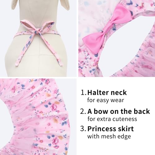 Image of CuteBone One Piece Dog Bikini Swimsuit Dress - Puppy Bathing Suit Costume for Small Dogs - Comfortable & Stylish Pet Clothes for Summer Pool, Beach & Play LTDB15S