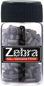 Zebra (Black, Pack of 50 pcs) Genuine Lighter Flint Stone I Fit to All Zippo Fluid, Kerosene Oil, Gas and Petrol Fuel Used Grinding Wheel Pocket Lighters Accessories