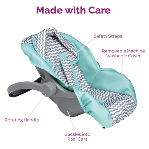 image for Adora up to 20 Inch Baby Doll Car Seat Carrier Grey Handle Converts to