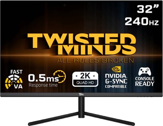 Twisted Minds 32" FHD Gaming Monitor، Twisted Minds 32,QHD,240Hz,VA,0.5ms,HDR,HDMI2.1 Gaming Monitor TM32QHD240VA