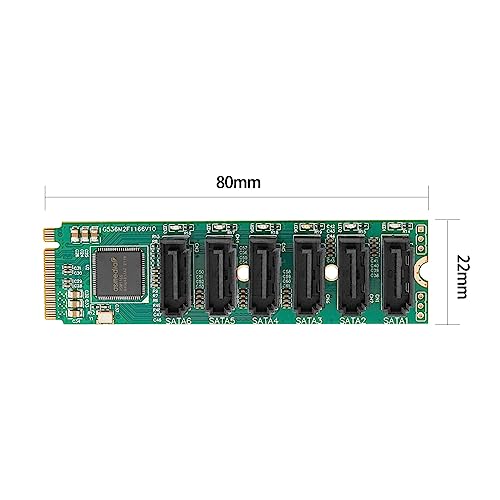 Solución de espacio M.2 a SATA III con 6 puertos independientes PCIe 3.0 y cables de datos 3