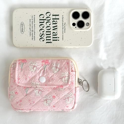 Bouquet Bunny Wallet,Floral Wallet with Cute Prints Zipper Coin Pouch for Women Girls4