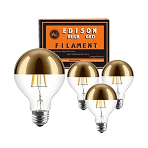 G80 Gouden kroon half verchroomd schaduwloze gloeilamp 4pack