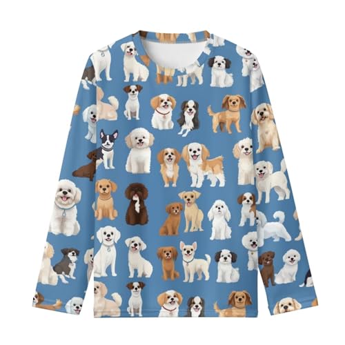 WELLFLYHOM Long Sleeve Shirt 3-16T Kids Casual T-Shirt Pullover Tops Athletic Tees Fall Outfits for Boys Girls