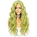 Sapphirewigs Light Green Color Curly Type Queen Camgirl Makeup Wedding Hair Party Gift Synthetic Lace Front Daily Wigs