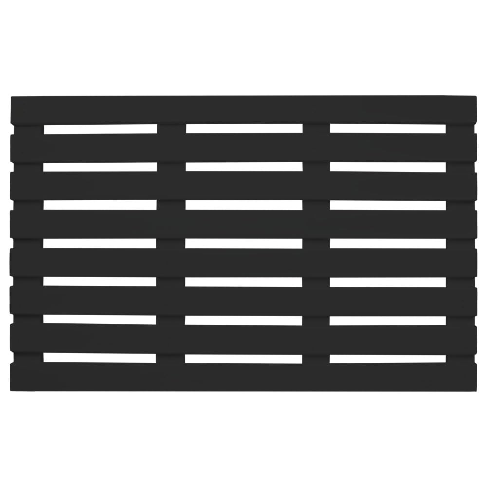 Unibos Premium Rectangular Wooden Bath Mat | Non Slip Bath/Shower Mat – Easy Clean – Comfortable for Feet – Draining Holes – Modern Design (BLACK)