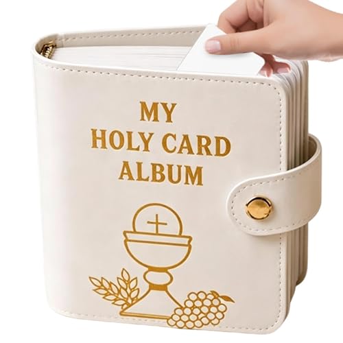 Porta estampitas religiosas tipo libro que protege sus oraciones con 20 fundas de viaje