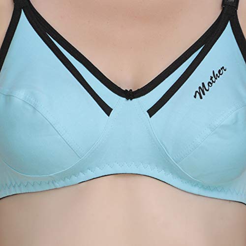 Image of Women Non Padded Bra - Made of Pure Cotton Full Coverage Non Wired Seamless Pushup Soft Cup for T-Shirt Saree Dress Sports Garment for Daily Use Everyday