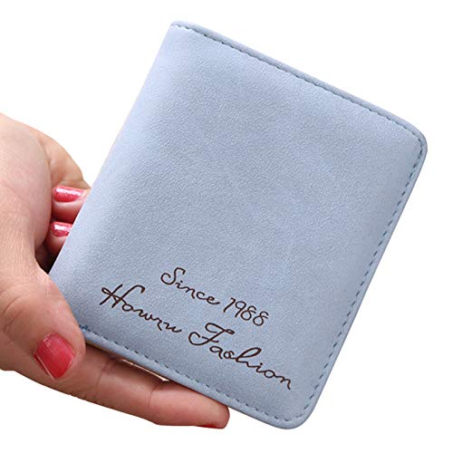 pedkit Moda feminina carteira curta de couro PU cor sólida carta impressão pequena dobrável ID titul