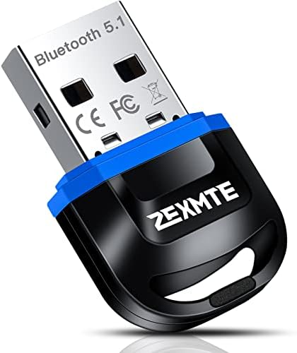 USB Bluetooth Adapter for PC - ZEXMTE Bluetooth Adapter 5.1 EDR,Bluetooth Dongle Receiver for PC Windows 11/10/8/7 - PC to Bluetooth Adapter - Bluetooth USB Adapter for Computer/Laptop