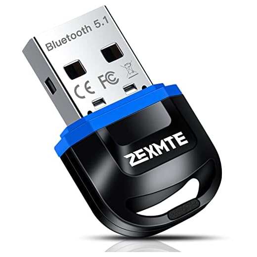 Bluetooth Adapter for PC 5.1 - USB Bluetooth Dongle 5.1 EDR, Bluetooth Adapter for PC Windows 11/10/8/7 for Headsets, Speakers, Mouse, Keyboard, Printers -Bluetooth USB Adapter for Computer/Laptop