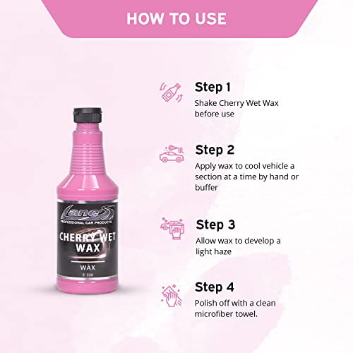 Cera líquida para autos Lane's Cherry Wet Wax 32 Oz miniatura 4