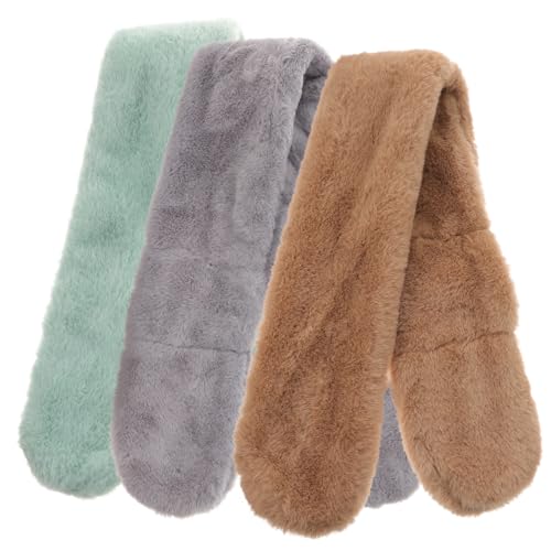 3pcs Kids Warm Plush Neck Scarf Winter Fleece Scarf for Boys and Girls Soft Neck Warmer for Outdoor Activities