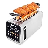 4 Slice Long Slot Toaster with Smart Touchscreen & LED Countdown, 235mm Long Slots Fits Bread Slices up to 120mm High, Memory Function, Single-Side Toasting, Space-Saving Stainless Steel Toaster