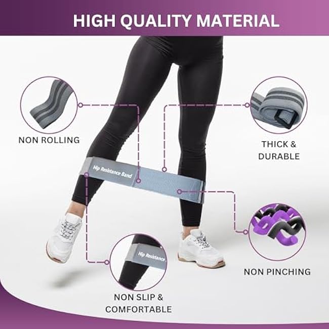 Adjustable Fabric Resistance Bands with Heavy Resistance Levels, Non-Slip Exercise Bands for Men and Women, Perfect Workout Bands for Glutes and Lower Body Training - 1 Pack