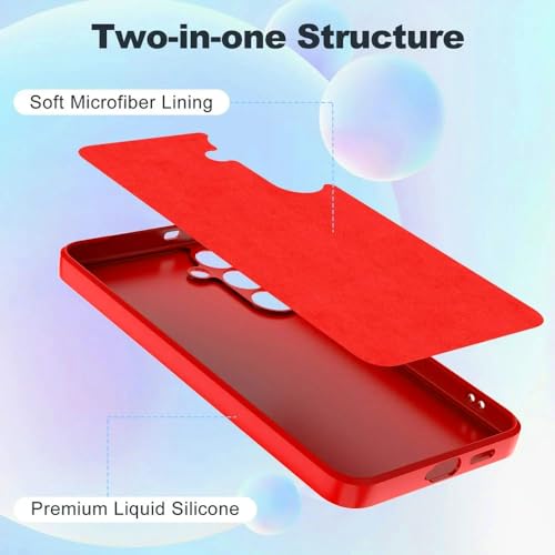 Image of Back Cover for Samsung Galaxy S23 Plus 5G | Full Camera Protection | Premium Liquid Silicon Case | Flexible Bumper Case for Samsung Galaxy S23 Plus 5G (Red)