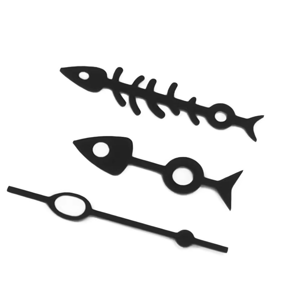Ruch zielony świecący 3 igły białe/czarne wskazówki zegarka Fishbone mężczyźni mechanik część zegarka
